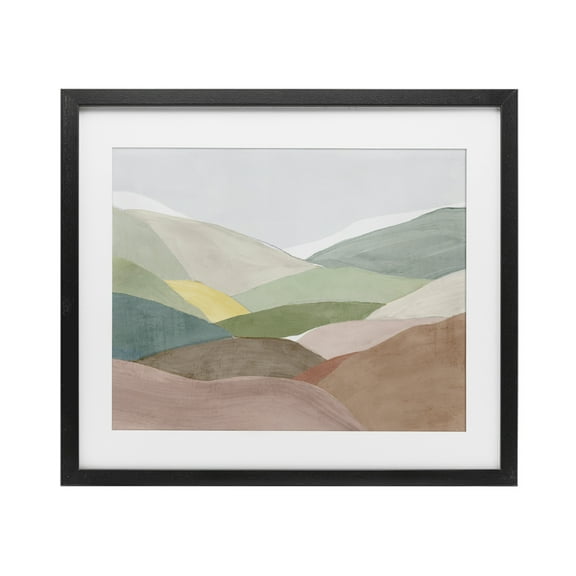 Stupell Industries Soft Rolling Hills Black Framed Print Under Glass design by Ian C., 13 x 16