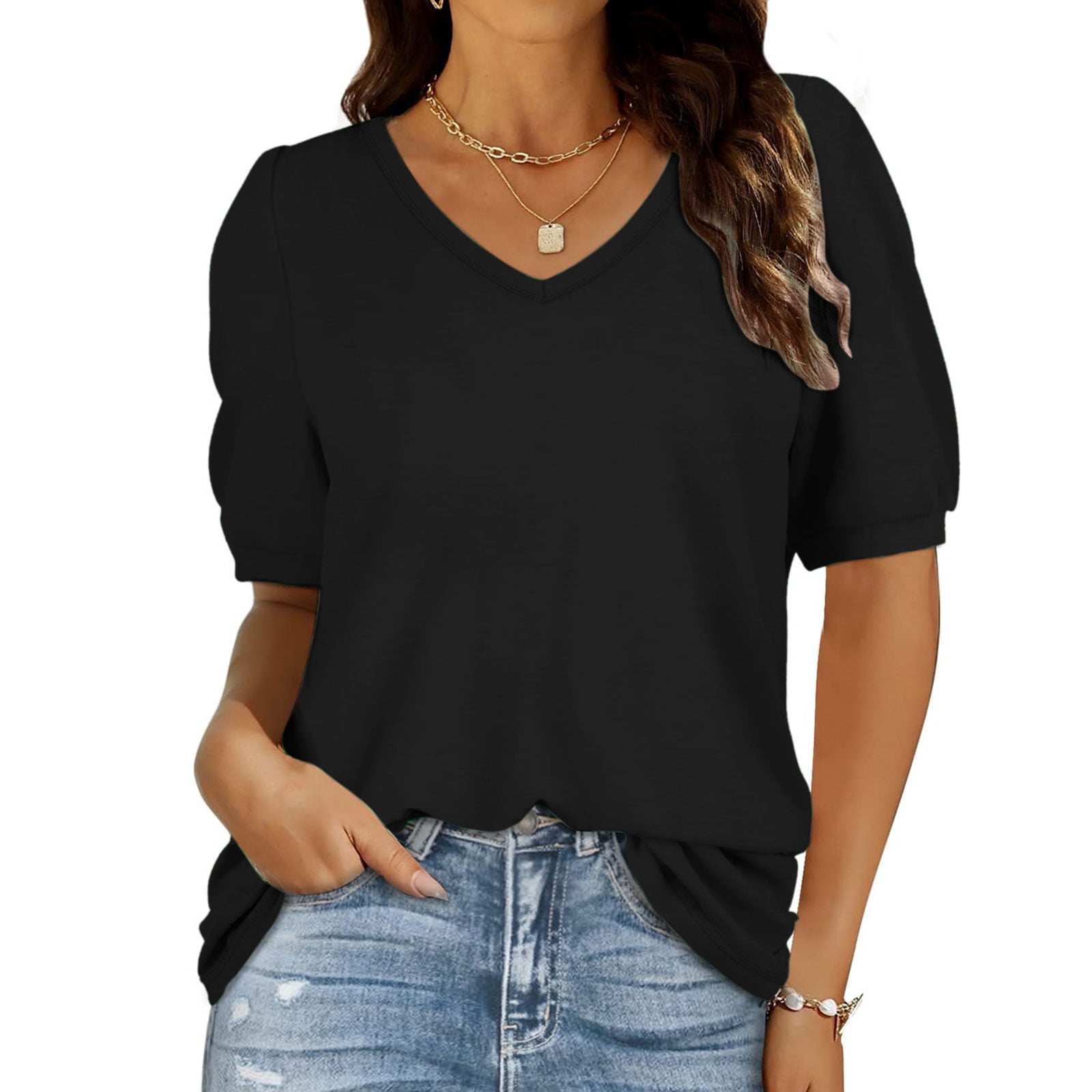 Short Sleeve Blouson Shirt Women