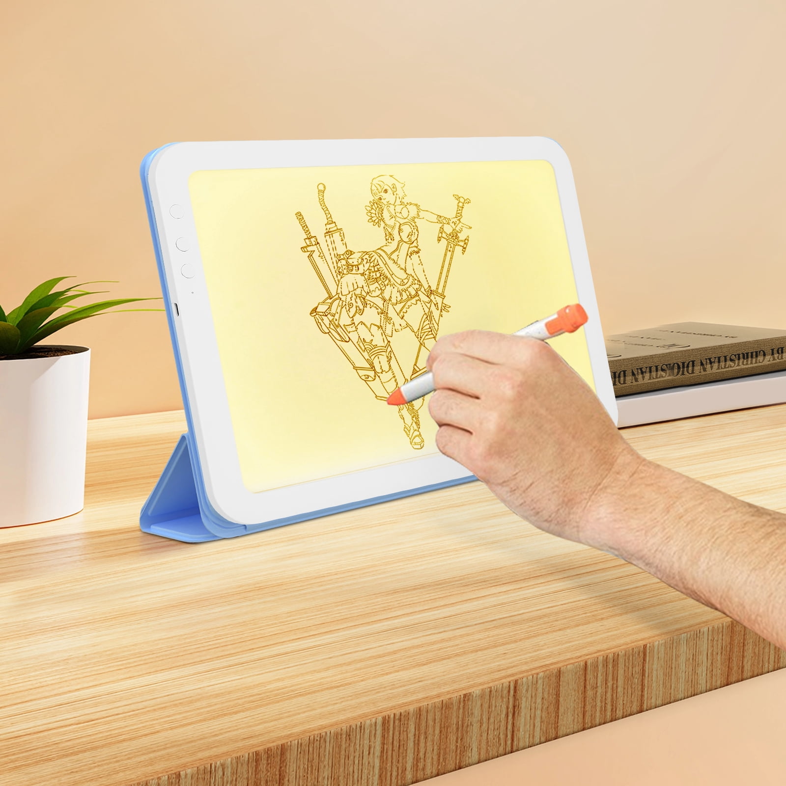Portable A4 Artcraft LED Bright Light Pad, 3500mah Battery Powered Bright Copy Board Wireless Light Board, Light Pad for Tattoo Drawing, Streaming, Sketching, Animation, Stenciling