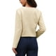 thumbnail image 3 of Blazers de Tweed para Mujeres, Manga Larga, Con Botones, Sin Cuello, Elegante, Casual de Negocios, Chaqueta Cortada M, Albaricoque, 3 of 6