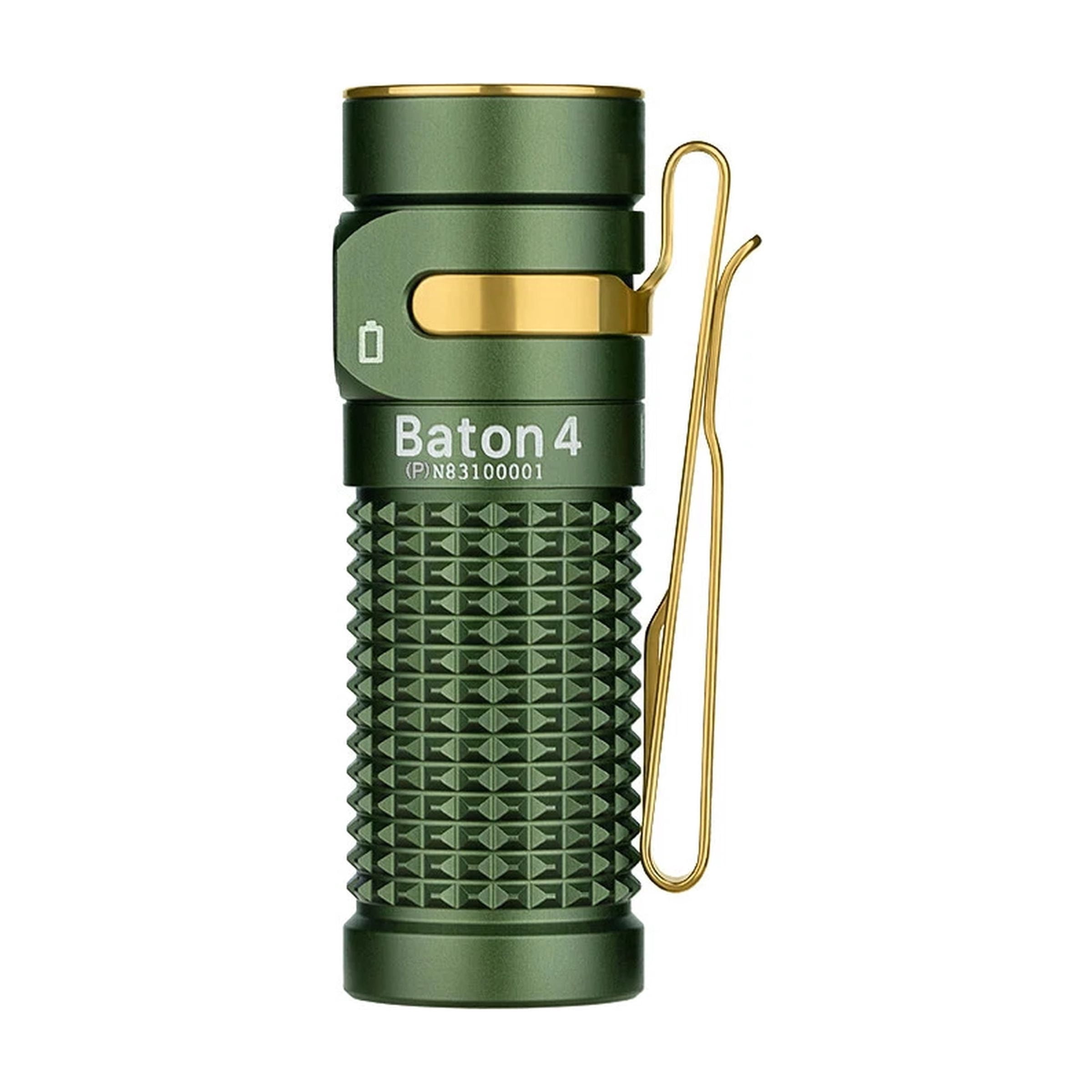 Olight Baton 4 OD Green Premium Rechargeable Flashlight + Charging Case, 1300 L