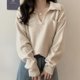 thumbnail image 3 of Suéter Lucyever de cuello en V para mujer con bolsillo, estilo coreano, suéteres sueltos de punto para mujer, jersey de manga larga de otoño para mujer, 3 of 6