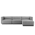 thumbnail image 4 of Modway Conjure 4-Piece Channel Tufted Fabric Sectional Sofa in Black/Light Gray, 4 of 5