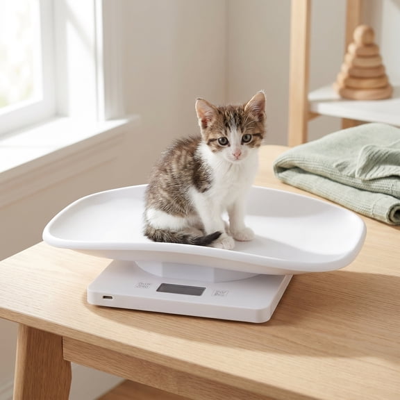 CTIRCHIU Versatile White Digital Pet Scale for Small Animals, Accurate and Durable
