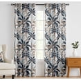 thumbnail image 1 of Vargottam 84 Inch Rod Pocket/Back Tab Cotton Curtains for Windows and Doors- Light Filtering Cotton- Light Filtering Drapes For Doors- Set of 2 Panels, 52"x84"- Vibrant Botanical Design (Blue), 1 of 8