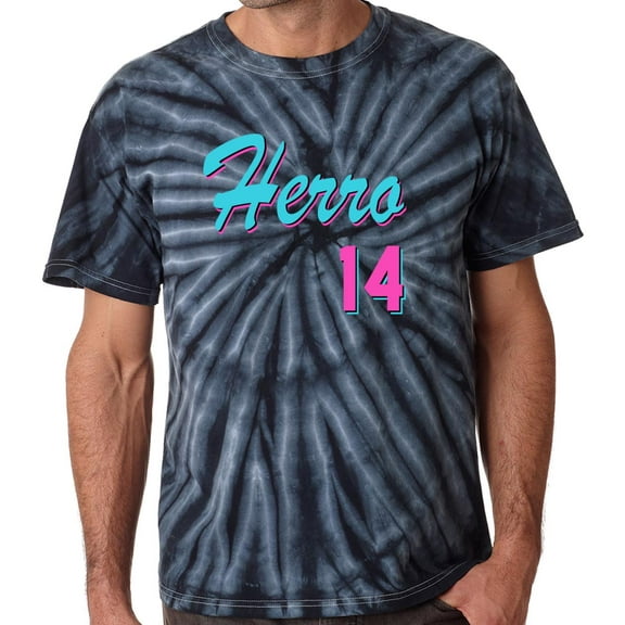 TIE-DYE BLACK Heat Tyler Herro Vice City Logo T-shirt ADULT