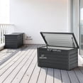 thumbnail image 2 of Large Grey Deck Box - Outdoor Storage Bench | Patio Furniture Container - 47" x 24" | Garden, Pool & Sports Gear Storage, 2 of 7