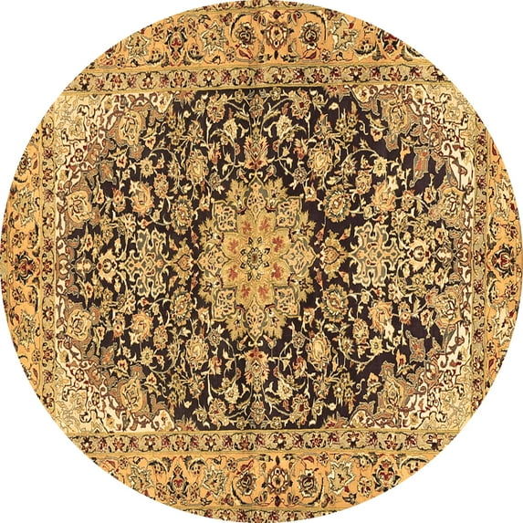 Ahgly Company Indoor Round Persian Brown Traditional Area Rugs, 4' Round