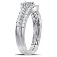thumbnail image 3 of FB Jewels 10kt White Gold Round Diamond 2-stone Bridal Wedding Ring Band Set 1/2 Cttw, 3 of 4