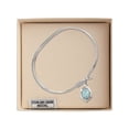 thumbnail image 3 of 7 inch Oval Eye Hook Bangle Bracelet w/ Miraculous Leaf in Sterling Silver, 3 of 3