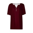 thumbnail image 4 of Posijego Girls Short Sleeve Shirts Button V Neck Casual School Dressy Tunic Tops Blouses Teens Summer Tees, 4 of 5