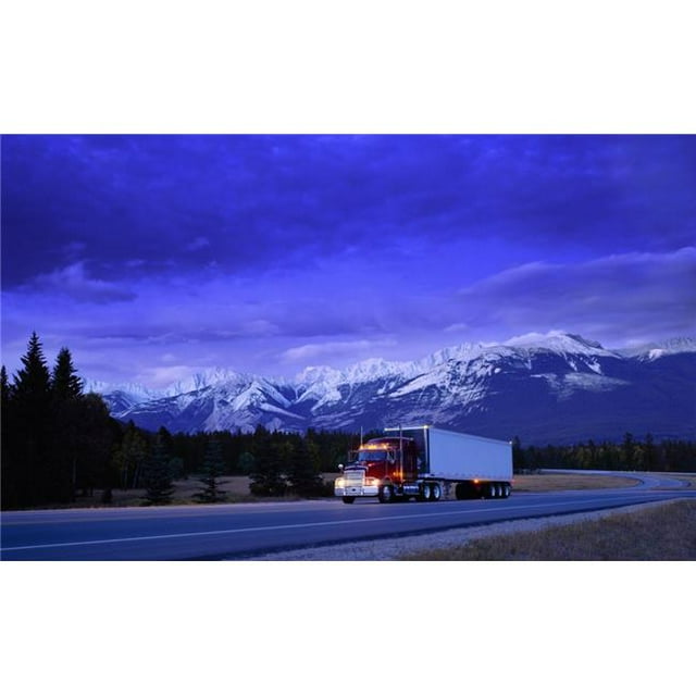 Design Pics DPI5540 Affiche Imprimée de Camion Semi-Remorque, 17 x 10
