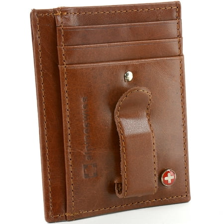 AlpineSwiss RFID Blocking Mens Money Clip Leather Minimalist Front Pocket Wallet - comicsahoy.com