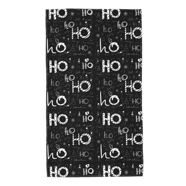 KLL Ho-Ho-Ho 2 Print Ultra Absorbent & Soft Hand Towels for Bath, Hand, Face, Gym and Spa-27.5x16in