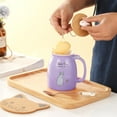 thumbnail image 3 of Taza de café BignoseDeer Cat Kawaii de cerámica con infusor de 380 ml, 3 of 8