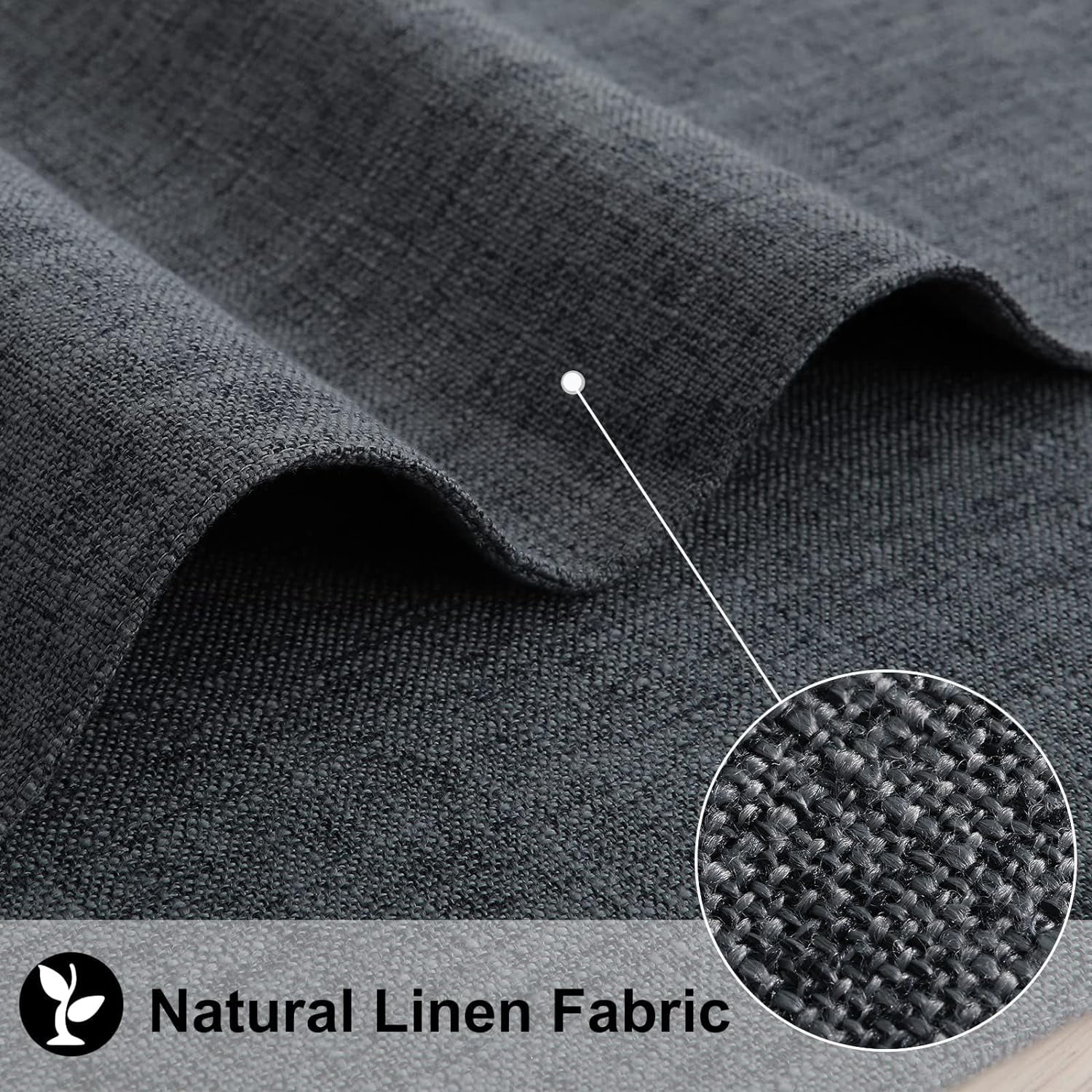 Charcoal Cotton Linen Blend Placemats for Dining Table Set of 4 Washable Farmhouse Kitchen Mats for Indoors & Outdoors, Easy to Clean, 13 x 19 Inch