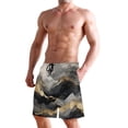 thumbnail image 2 of Dailycode Men's Quick Dry Swim Trunks Beach Shorts Casual Summer Board Shorts with Pockets, Gold Black White Marble, 2 of 8