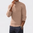 thumbnail image 6 of Men's Turtleneck Sweater Slim Fit Knitted Pullover Classic Solid Color Lightweight Top Spring Fall Winter Business Casual Layering Wear M, 6 of 6