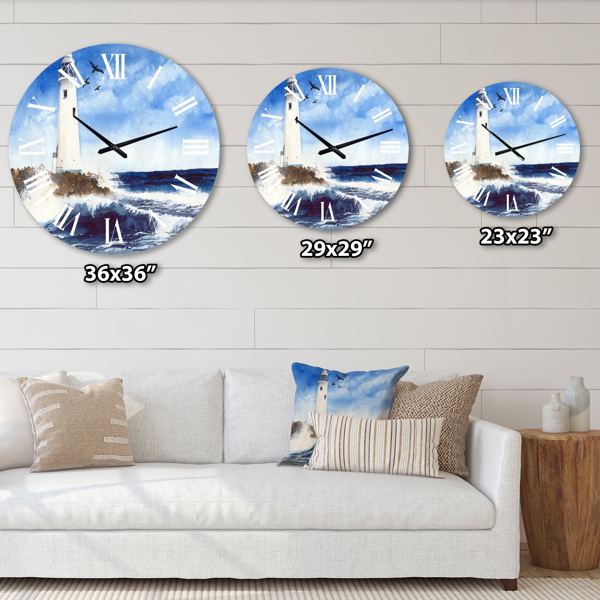 Designart 1 in Coastal Wall Clock