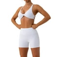 thumbnail image 2 of 1 Set Chinlon Nylon Sports Underwear Solid Color Elastic Running Replacement Breathable Wire Free Running Jogging Bodybuilding Vest Bra White XL, 2 of 6