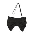 thumbnail image 3 of Bolso de hombro con lazo arrugado para mujer, bolso ligero tipo tote para la calle, regalo para uso diario. Negro, 3 of 9