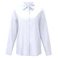 thumbnail image 4 of Women's Casual Loose Fit Shirt Jacket Lightweight Button Up Top For Everyday Wear Blouse for Women Long Sleeve Jean Shirt Women Junior Shirts plus Size Colla Shirt for Women Blouse with Sleeves Button, 4 of 4
