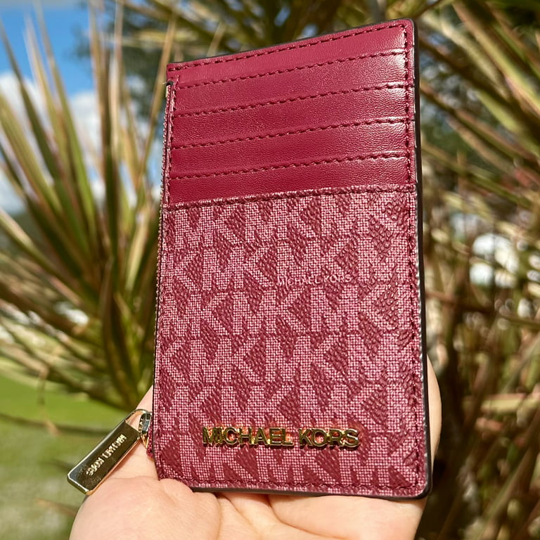  Michael Kors Jet Set Travel Top Zip Card Case Wallet Coin Pouch  Chili Red : Clothing, Shoes & Jewelry