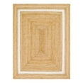 thumbnail image 3 of Unique Loom Braided Jute Collection Area Rug - Gujarat (9' x 12' 2" Rectangle Natural and White/Ivory), 3 of 7