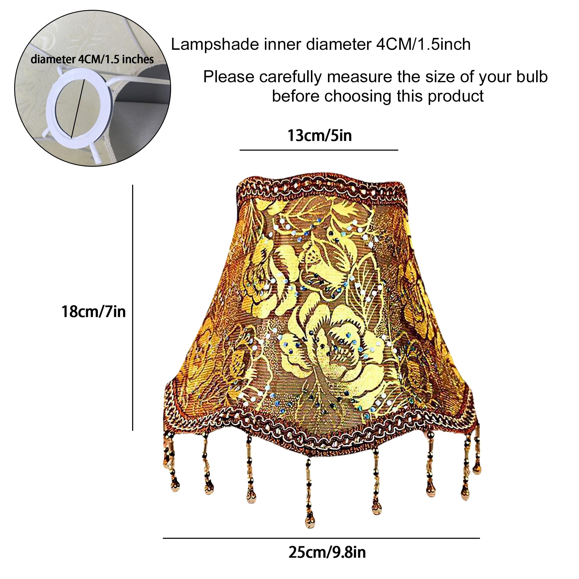 Victorian Vintage Floral Pattern Bell Scalloped Lamp Shades Pink