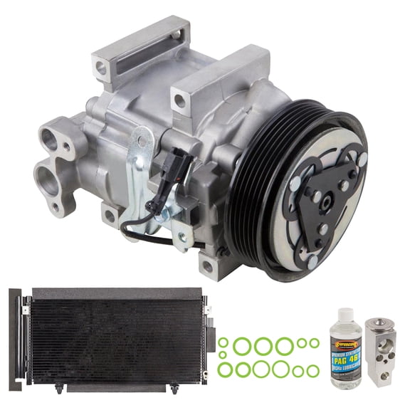 OEM AC Compressor & A/C Kit For Subaru Forester X 2011 2012 2013 - Includes Condenser, Drier, Expansion, Oil & O-Rings - BuyAutoParts