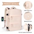 thumbnail image 3 of SYCNB Travel Backpack for Women Men, Carry On Backpack Flight Approved, Personal Item Travel Bag Waterproof Luggage Backpack Small Laptop Backpack Beige, 3 of 8