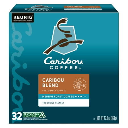 Caribou Coffee, Caribou Blend Medium Roast K-Cup Coffee Pods, 32 Count