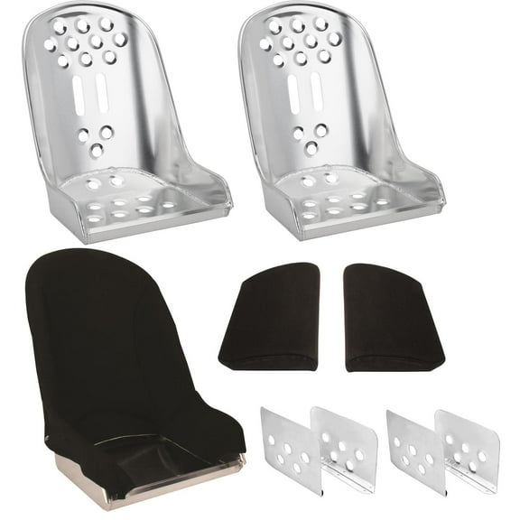 Lightened Bomber Seat, Pad and Cover Kit w/Mounting Brackets
