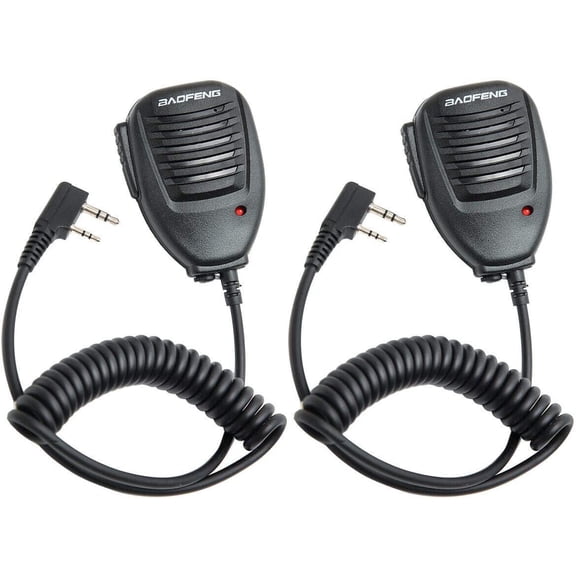 2 Pack Original Baofeng UV-5R Mic for Ham Radio Shoulder Speaker Mic Compatible with Baofeng bf-f8hp UV-5R UV-5R Plus UV-82 UV-82hp ​can be Used as Police Walkie Talkie Two Way Radio Accessories