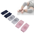 thumbnail image 3 of Baby Crawling Knee Pads, Combed Cotton Baby Knee Pads Unisex Lovely Colors Knee Protection  For Walk Learning, 3 of 8