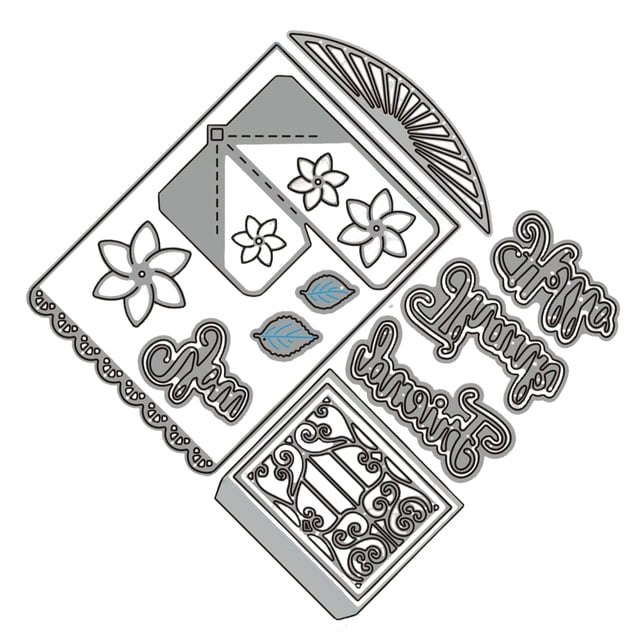 Moyic Molde cortador Metal DIY cortadores plantillas hechas a mano moldes de larga duración Set Bellas Artes Tole pintura principiante Artesanía