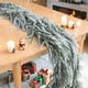 thumbnail image 4 of Guirnalda de Navidad con Nieve Frochada | Decoración navideña de cedro blanco artificial esmerlado para siempre de hoja de madera | 1 Pieza 70,86 pulgadas | Verde de corona de invierno para mesa de, 4 of 9