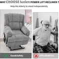 thumbnail image 2 of Power Lift Recliner Chair for Elderly, Dual Motor Electric Lift Recliners with Lumbar Heat Vibration Massage, Chenille Fabric Medium-Firm Electric Lift Chair with Remote - Grey, 2 of 8