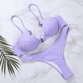 thumbnail image 2 of ITFABS Women Solid Color Adjustable Spaghetti Strap Underwire Bra + Thong, 2 of 8