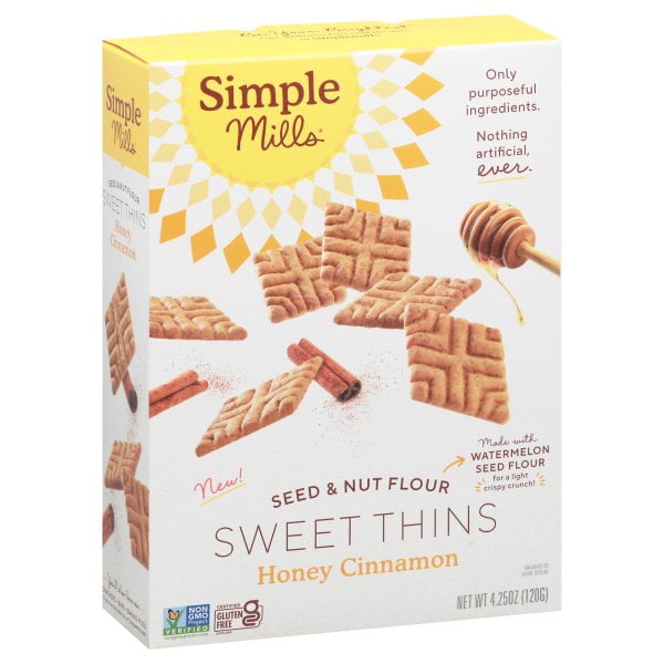 Simple Mills, Seed & Nut Flour Sweet Thins, Honey Cinnamon, 4.25 oz