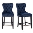 thumbnail image 6 of Westin Outdoor 24" Tufted Velvet Bar Stool (Set of 2), Black/Velvet Navy Blue, 6 of 6
