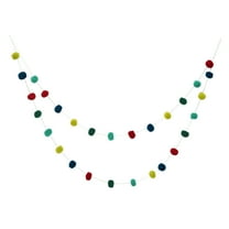 Christmas String Lights Pompom Decorative Hanging Garland 48"