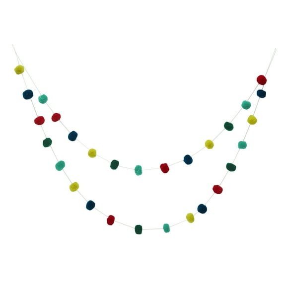 Christmas String Lights Pompom Decorative Hanging Garland 48"