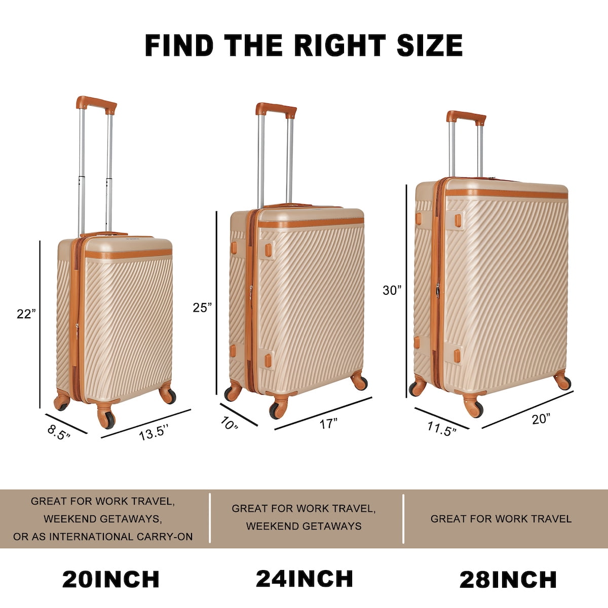 Viggio 8-Piece Packing Cube Brown Luggage Set