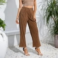 thumbnail image 6 of Lmnyox Wide Leg Capris for Women Casual High Waist Cropped Pants with Pocket Summer Fashion Capri Pants, 6 of 7