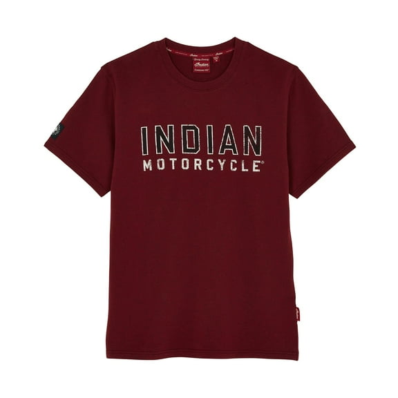 Indian Motorcycle Men's Distressed Block Logo T-Shirt, Port - M - 286476303