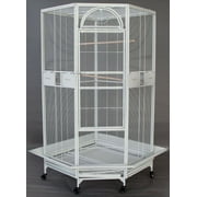 EXTRA SPACIOUS Deluxe Corner Flight Bird Parrot Breeding Cage 1/2-inch Bar Spacing With Around Metal Seed Skirts for Cockatiel Parakeet Budgies Aviary Canary Lovebird Finch