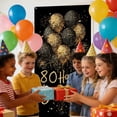 thumbnail image 4 of Gold Black Glitter Balloon Happy Birthday Door Banner Polyester 35.4x70.86 Inches Covers for Front Door, Birthday Celebration Banner for Living Room, Party Space, Indoor Outdoor (65th), 4 of 10