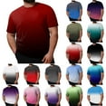 thumbnail image 5 of Mens Big & Tall Short Sleeve Tshirts Oversized Stretch Crewneck T-Shirt Summer Casual Loose Tees Color Block Workout Tops, 5 of 5