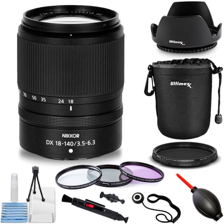 Nikon NIKKOR Z DX 18-140mm f/3.5-6.3 VR Lens 20104 - 10PC Accessory Bundle